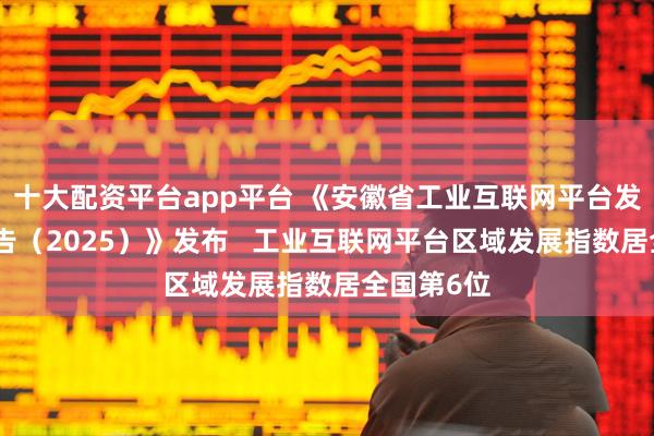 十大配资平台app平台 《安徽省工业互联网平台发展成效报告（2025）》发布   工业互联网平台区域发展指数居全国第6位